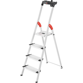 Stehleiter COMFORTLINE L80 4-stufig silber Aluminium Hailo 8040-407 Produktbild