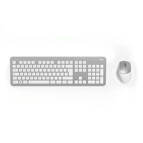 Tastatur und Mouse Set KMW-700 silber/weiß Hama 00182676 Produktbild Additional View 1 L