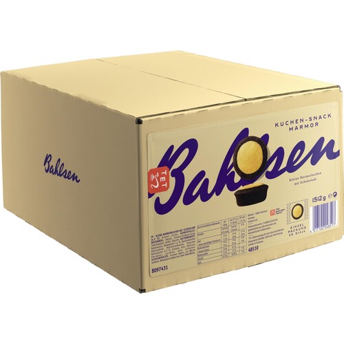 Bahlsen Kuchen Snack Marmor einzeln verpackt (PACK=55x 27,5 GRAMM) Produktbild Additional View 1 L