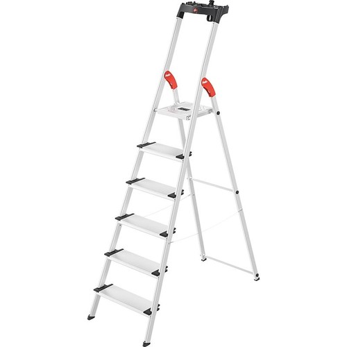 Stehleiter COMFORTLINE L80 6-stufig silber Aluminium Hailo 8040-607 Produktbild