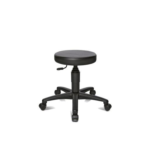 Arbeitsdrehhocker TEC 70 Sitzfläche Ø 37cm Kunstleder Farbe schwarz Topstar 72270.D10 Produktbild Front View L