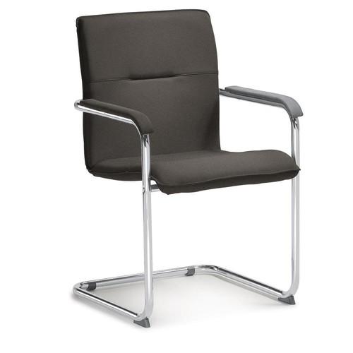 Besucherstuhl DESKIN 1 Gestell verchromt Farbe dunkelgrau Deskin 30225161 Produktbild Front View L