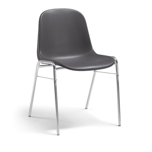 Besucherstuhl HIP Gestell verchromt Schalen-Farbe anthrazit Deskin 30209355 Produktbild Front View L