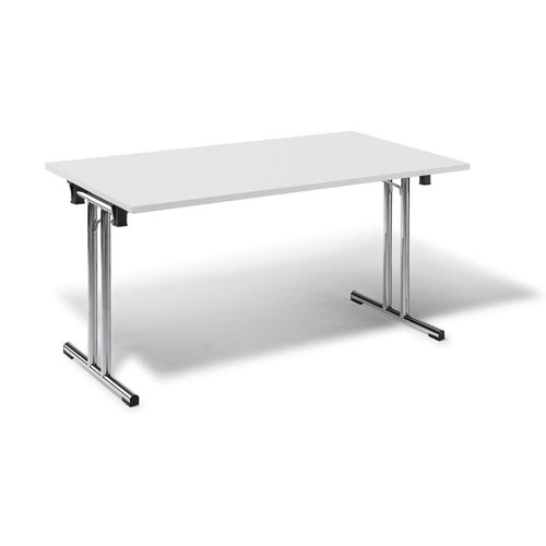 Klapptisch MODUL 140x70x72cm weiß Gestell verchromt Deskin 40259729 Produktbild Front View L