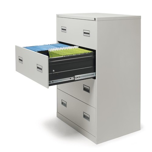 Hängeregistraturschrank 2-bahnig 4Schübe lichtgrau Deskin 10251115 Produktbild Front View L