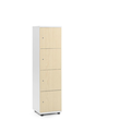 Schließfachschrank OFFICE-LINE mit 4 Fächern Korpus weiß Türdekor ahorn 153x40x42cm Deskin 70289884 Produktbild