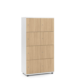 Schließfachschrank OFFICE-LINE mit 8 Fächern Korpus weiß Türdekor Eiche 153x80x42cm Deskin 70289951 Produktbild