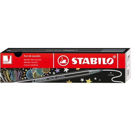 Fasermaler Pen 68 Metallic 1,4mm Rundspitze rosarot Stabilo 68/856 Produktbild Additional View 4 L