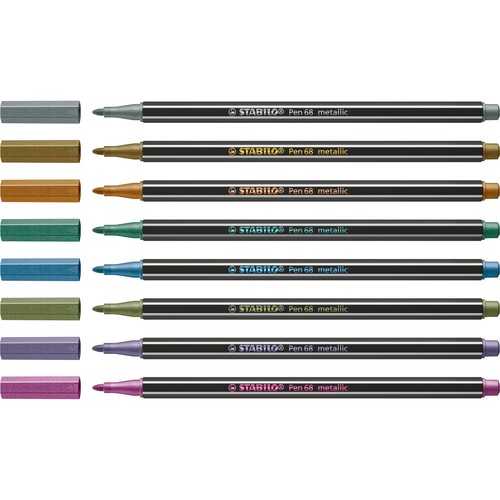 Fasermaler Pen 68 Metallic 1,4mm Rundspitze violett Stabilo 68/855 Produktbild Additional View 6 L