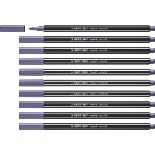 Fasermaler Pen 68 Metallic 1,4mm Rundspitze violett Stabilo 68/855 Produktbild Additional View 3 L