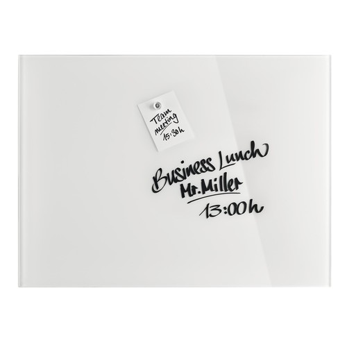 Glas-Magnetboard Design 80x60cm brillant-weiß Magnetoplan 13403000 Produktbild Front View L