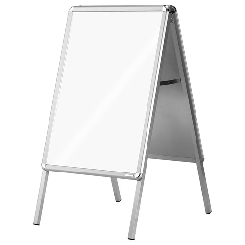 Kundenstopper SP A2 46,5x64,2cm silber 4-Bein Gestell Magnetoplan 500015 Produktbild Additional View 1 L