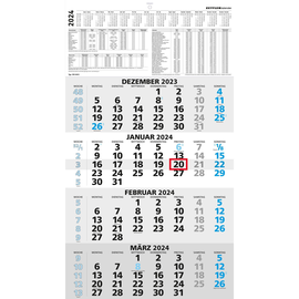 Viermonatskalender 2024 33x59cm schwarz/blau Zettler 959-0015 Produktbild