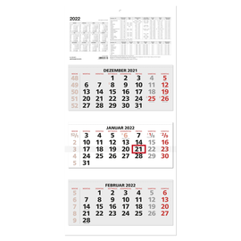 Dreimonatskalender 2023 32x70cm schwarz/rot Zettler 953-0011 Produktbild