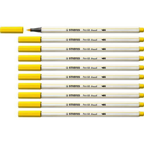 Fasermaler Pen 68 brush Pinselspitze gelb Stabilo 568/44 Produktbild Additional View 2 L