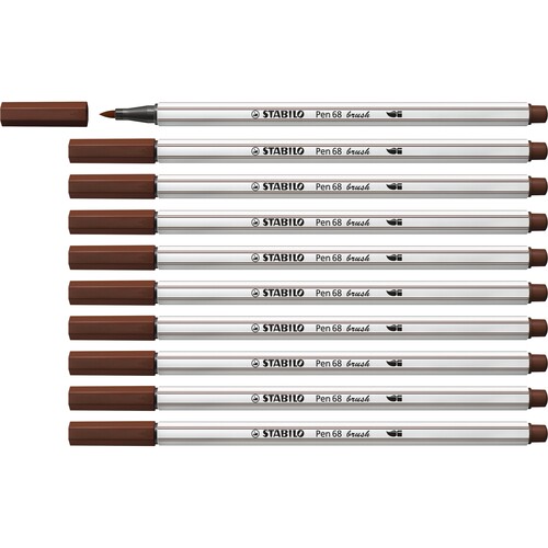 Fasermaler Pen 68 brush Pinselspitze braun Stabilo 568/45 Produktbild Additional View 2 L