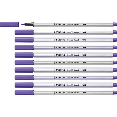 Fasermaler Pen 68 brush Pinselspitze violett Stabilo 568/55 Produktbild Additional View 2 L