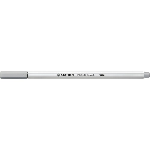 Fasermaler Pen 68 brush Pinselspitze mittelgrau Stabilo 568/95 Produktbild Additional View 1 L