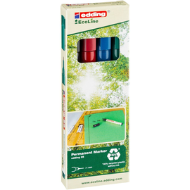 Permanentmarker EcoLine 25/4 Etui 1mm Rundspitze sortiert Edding 4-25-4 (ETUI=4 STÜCK) Produktbild