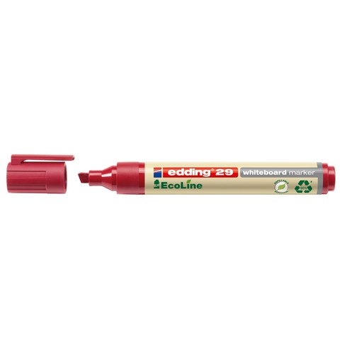 Whiteboardmarker EcoLine 29 1-5mm Keilspitze rot trocken abwischbar Edding 4-29002 Produktbild Additional View 1 L