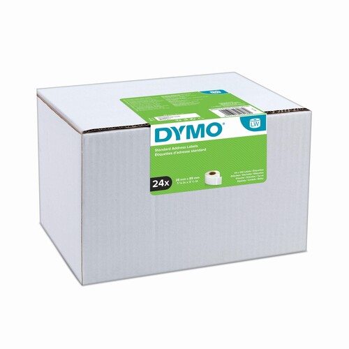 LabelWriter-Adress-Etiketten 28x89mm 130Etiketten pro Rolle Großpackung Dymo weiß S0722360 (PACK=24 ROLLEN Á 130 ETIKETTEN) Produktbild Front View L