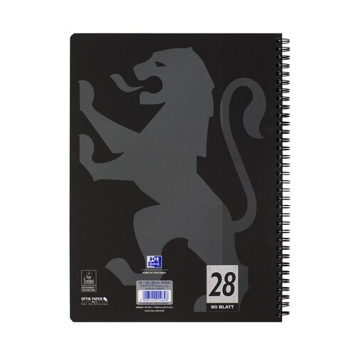 Collegeblock Oxford Touch A4+ kariert Lineatur 28 80 Blatt 90g Optik Paper schwarz 400121610 Produktbild Additional View 1 L