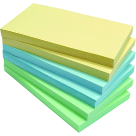 Haftnotizen 125x75mm Recycling Notes farbig sortiert Papier BestStandard (PACK=6x 100 BLATT) Produktbild