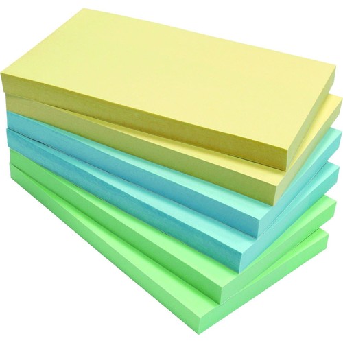 Haftnotizen 125x75mm Recycling Notes farbig sortiert Papier BestStandard (PACK=6x 100 BLATT) Produktbild Front View L