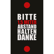 Hinweismatte -Bitte 1,5m Abstand halten- 90x150cm schwarz/rot 62102 Produktbild