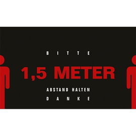 Hinweismatte -Bitte 1,5m Abstand halten- 90x150 cm Produktbild