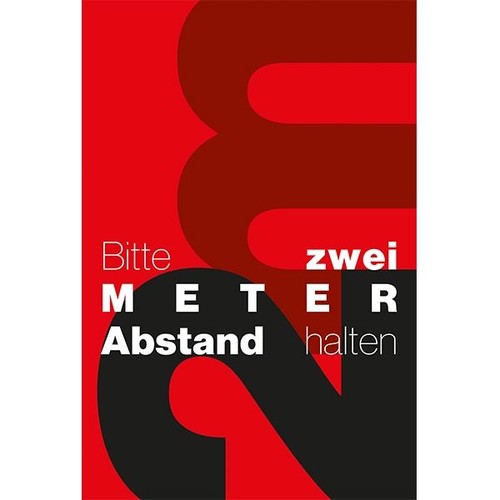 Hinweismatte -Bitte 2,0m Abstand halten- 120x180 cm Produktbild