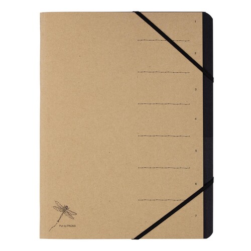 Ordnungsmappe Pur mit 7 Fächern und Gummizug natur Pagna 40060-11 Produktbild Front View L