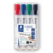 Whiteboardmarker Lumocolor 351 B Etui 2-5mm Keilspitze sortiert trocken abwischbar Staedtler 351BWP4 (ETUI=4 STÜCK) Produktbild Additional View 1 S