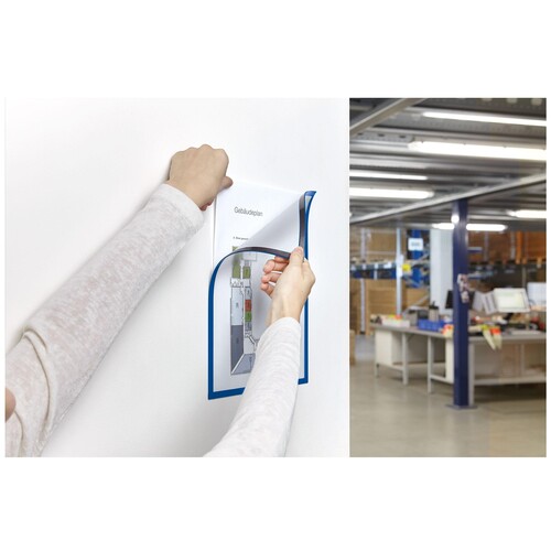 Magnetrahmen magnetofix A5 transparent/blau Magnetoplan 1131103 (PACK=5 STÜCK) Produktbild Additional View 2 L