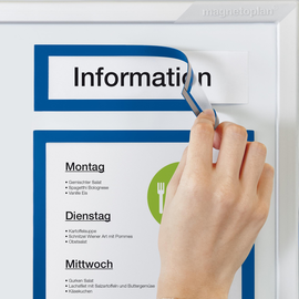 Magnetrahmen magnetofix TOPSIGN 23,2x5,2cm transparent/blau Magnetoplan 1131703 (PACK=5 STÜCK) Produktbild