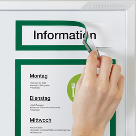 Magnetrahmen magnetofix TOPSIGN 23,2x5,2cm transparent/grün Magnetoplan 1131705 (PACK=5 STÜCK) Produktbild