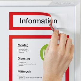 Magnetrahmen magnetofix TOPSIGN 23,2x5,2cm transparent/rot Magnetoplan 1131706 (PACK=5 STÜCK) Produktbild