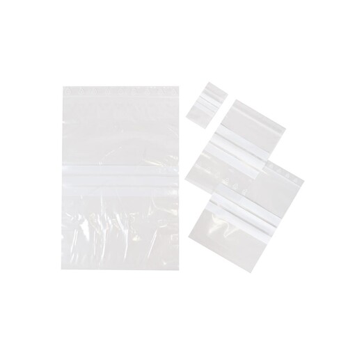 LDPE Druckverschlussbeutel transparent 40 x 60mm / 50µ / Stempelfeld (PACK=100 STÜCK) Produktbild Additional View 2 L