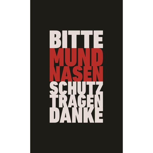 Hinweismatte -Mund-Nasen-Schutz tragen- 60x150cm schwarz/rot 62106 Produktbild