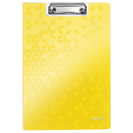 Klemmmappe WOW mit Deckel und Tasche A4 bis 75Blatt gelb metallic Polyfoam Leitz 4199-00-16 Produktbild