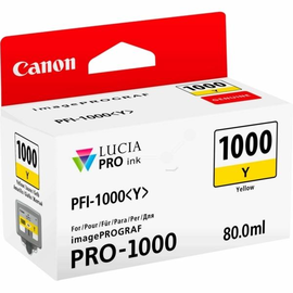 Tintenpatrone PFI-1000Y für Canon IPF 1000 80ml yellow Canon 0549C001 Produktbild