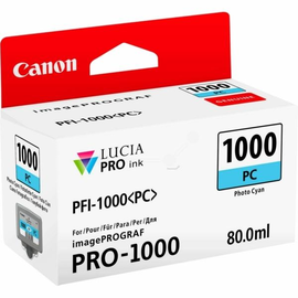 Tintenpatrone PFI-1000PC für Canon IPF 1000 80ml FOTOcyan Canon 0550C001 Produktbild