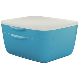 Schubladenbox Cosy 2 Schübe 25,1x14,2x27,5cm blau/hellgrau Kunststoff Leitz 5357-00-61 Produktbild