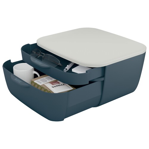 Schubladenset Cosy 2 Schübe 251x142x275mm grau/hellgrau Kunststoff Leitz 5357-00-89 Produktbild Additional View 1 L