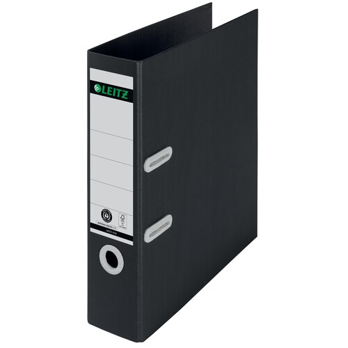 Ordner Recycle A4 80mm schwarz Pappe Leitz 1018-00-95 Produktbild Front View L