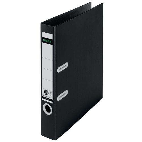 Ordner Recycle A4 50mm schwarz Pappe Leitz 1019-00-95 Produktbild Front View L