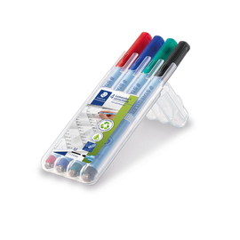 Folienstifte Lumocolor correctable 305M 1,0mm mittel Etui Staedtler 305MWP4-1 trocken abwischbar (ETUI=4 STÜCK) Produktbild