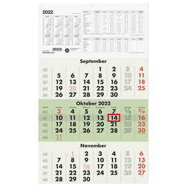 Dreimonatskalender 2023 29,5x49cm hellgrau/dunkelgrau UWS Zettler 956-0700 Produktbild