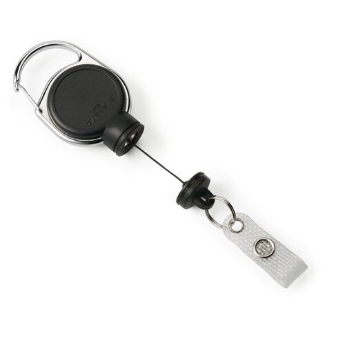 Ausweishalter mit Clip und JoJo Extra Strong schwarz Durable 8329-01 mit Druckknopf Produktbild Front View L