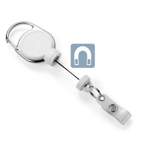 Ausweishalter mit Clip und JoJo Extra Strong weiß Durable 8329-02 mit Druckknopf Produktbild Front View L